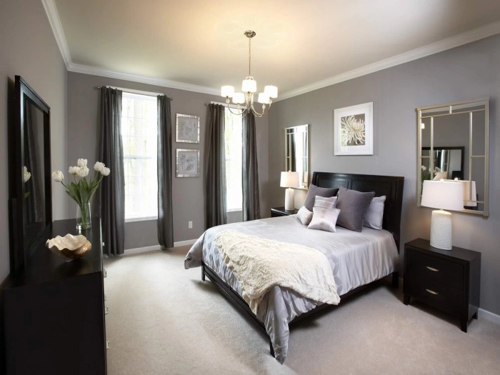 Bedroom design in grey