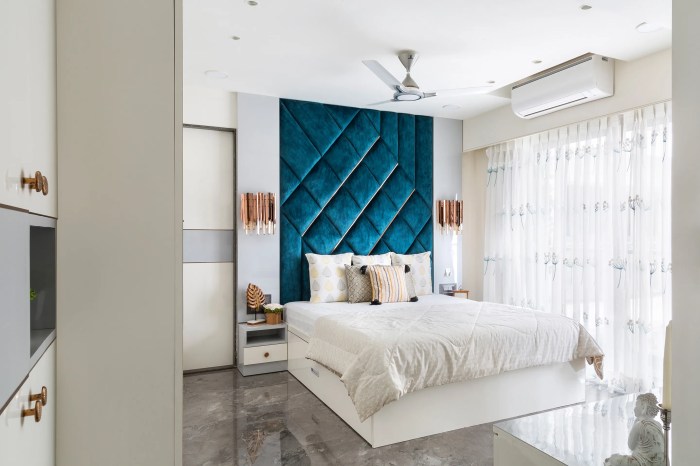 Teal blue bedroom design