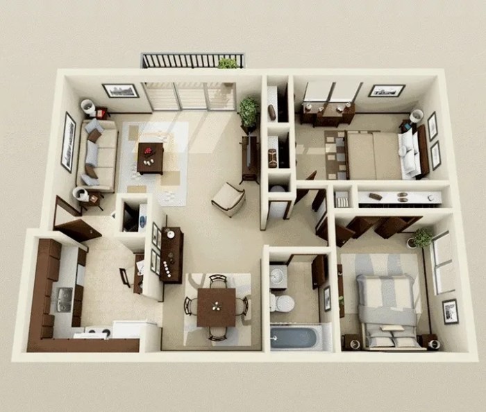 Apartment 2 bedroom design