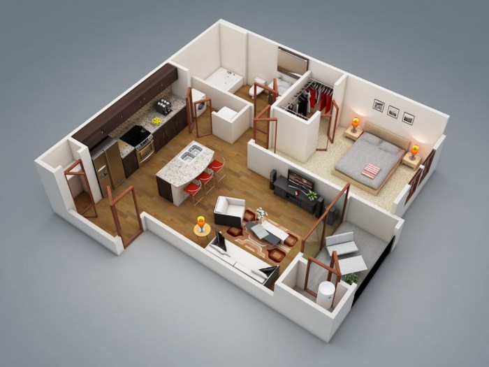 Modern one bedroom house design