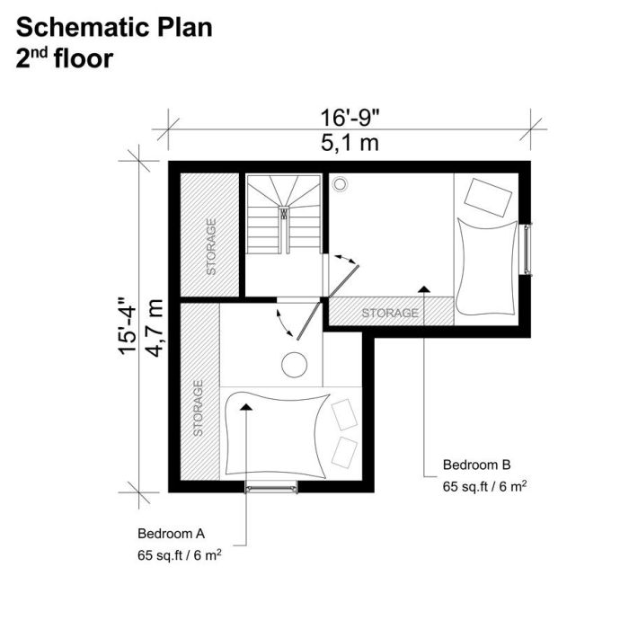 Low cost 2 bedroom house design