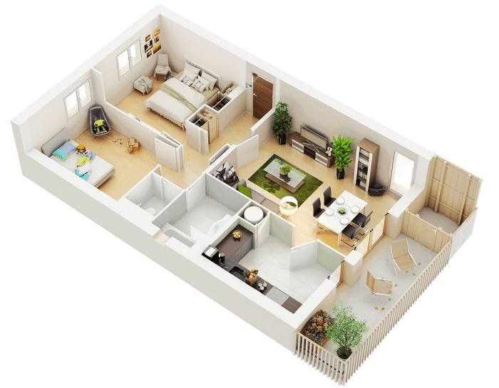 Apartment 2 bedroom design